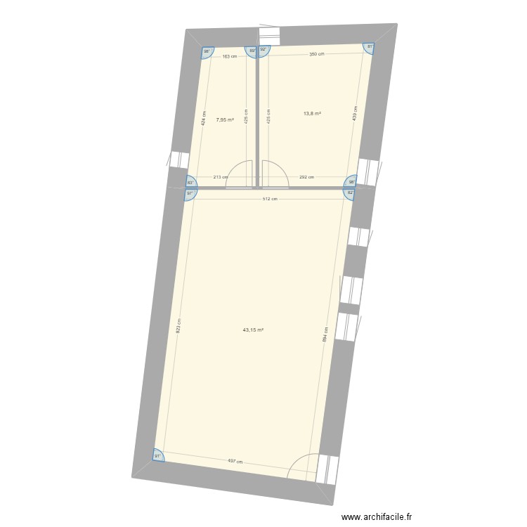 APT 4 CONTI. Plan de 3 pièces et 65 m2