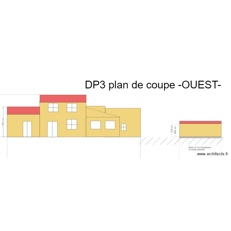 DP2- plan de masse -OUEST-  AVANT abris. Plan de 0 pièce et 0 m2