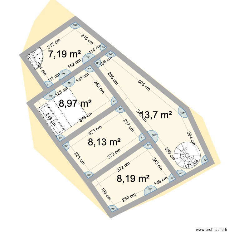 plan numero 3. Plan de 6 pièces et 96 m2