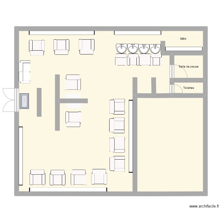 plan du salon. Plan de 3 pièces et 103 m2