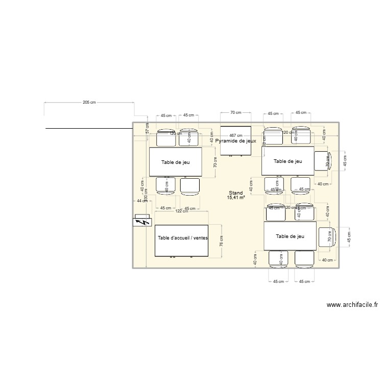 Cannes 2025. Plan de 1 pièce et 15 m2