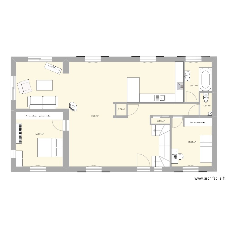 maison séné 2025. Plan de 7 pièces et 108 m2