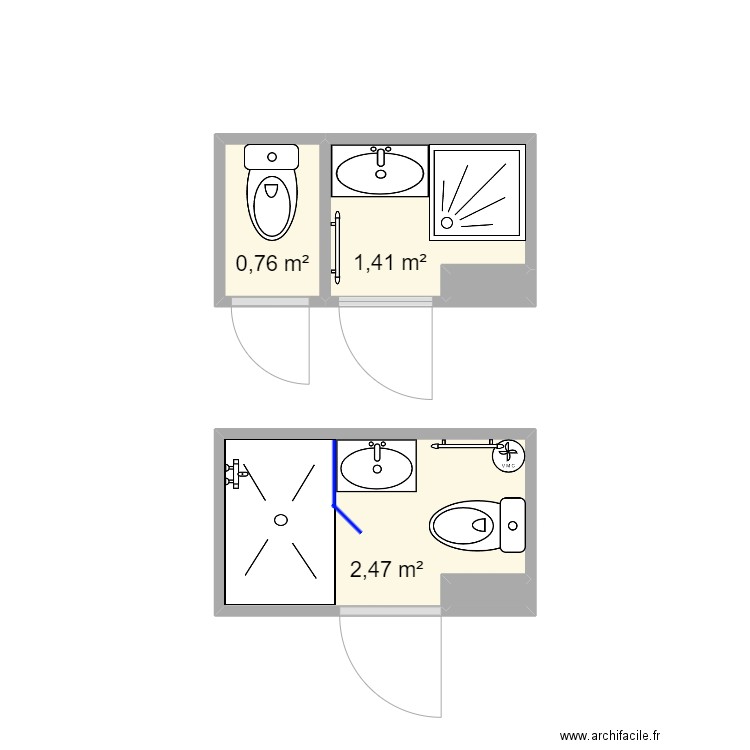 BRISSET. Plan de 5 pièces et 5 m2