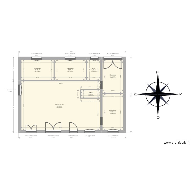 ML24011329 . Plan de 7 pièces et 94 m2