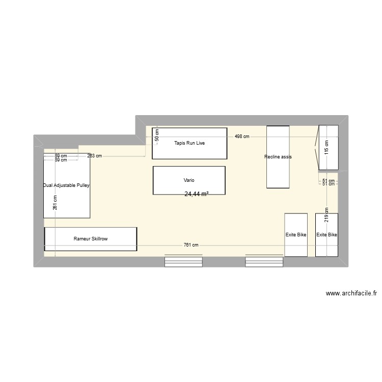 ext plateau 1. Plan de 1 pièce et 24 m2