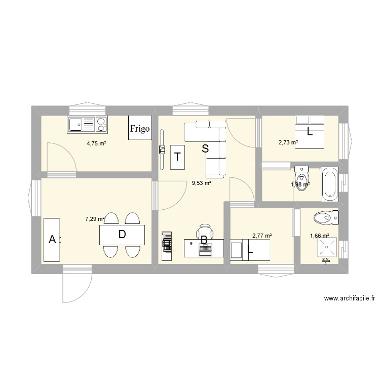 Sage Precieux House. Plan de 7 pièces et 31 m2