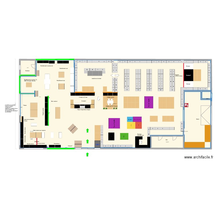 Proshop-Cuesmes-BUNKER. Plan de 3 pièces et 694 m2