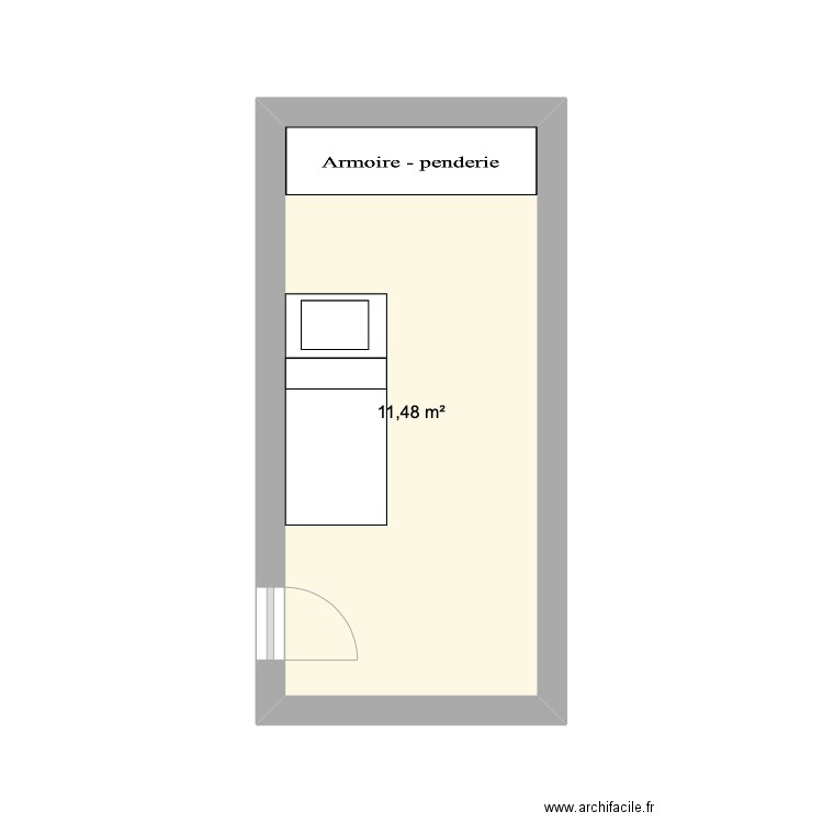 chambre enfants paris. Plan de 1 pièce et 11 m2