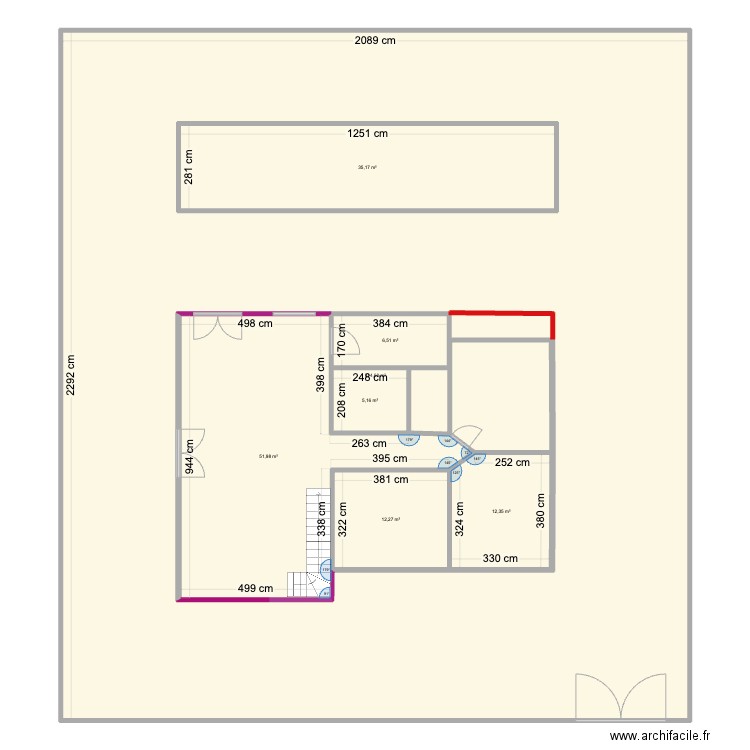 Rénovation et modification. Plan de 7 pièces et 602 m2