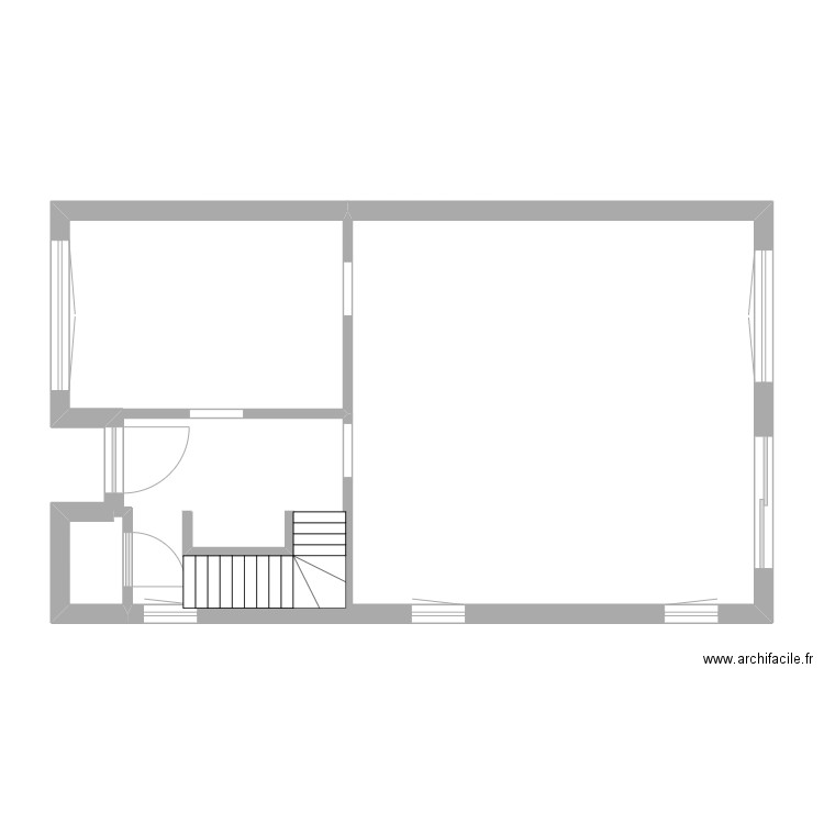 Plan REz. Plan de 1 pièce et 1 m2