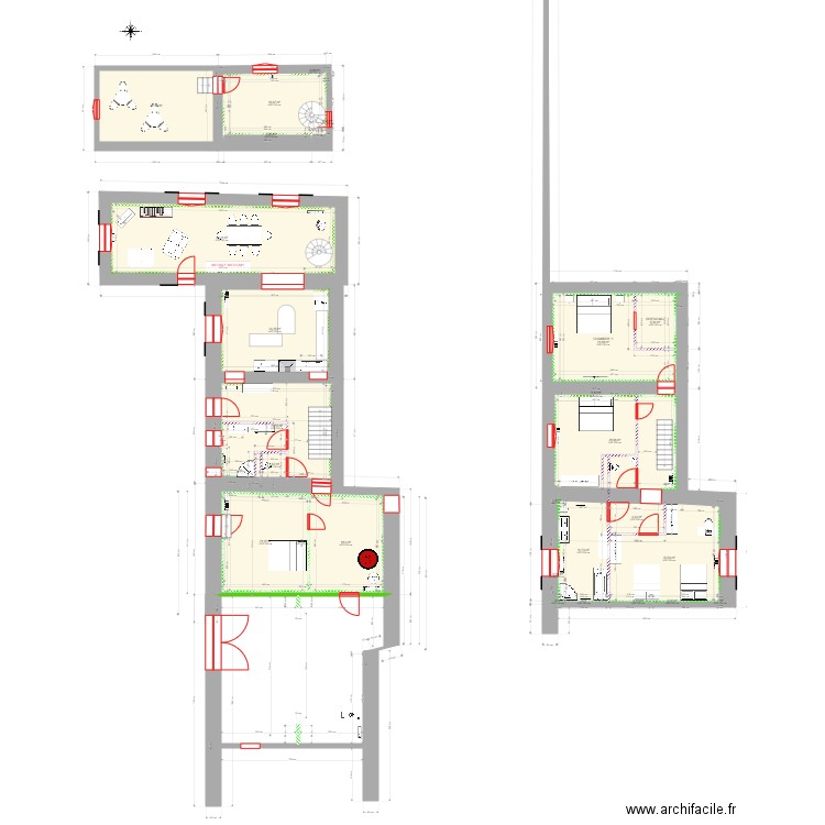 MAISON RANCHAL PLAN 07-10-24 modif ch rdc. Plan de 27 pièces et 316 m2