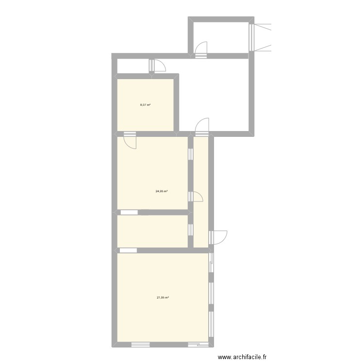 peyrat paul. Plan de 3 pièces et 55 m2