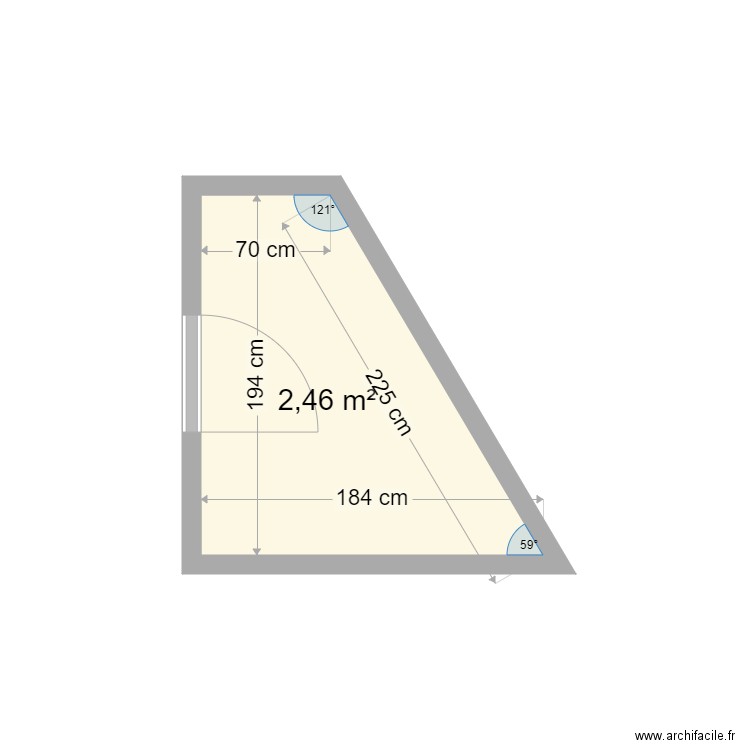 les issambres SDB renov. Plan de 1 pièce et 2 m2