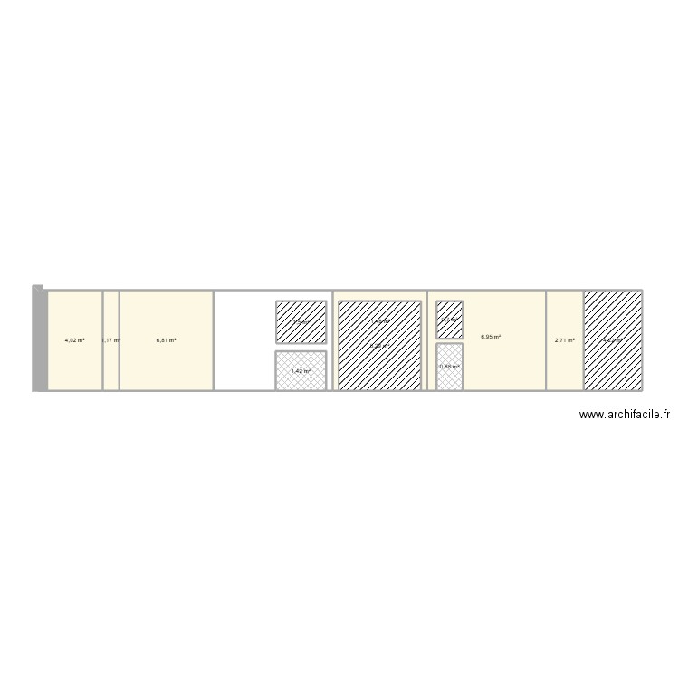 salon. Plan de 12 pièces et 38 m2