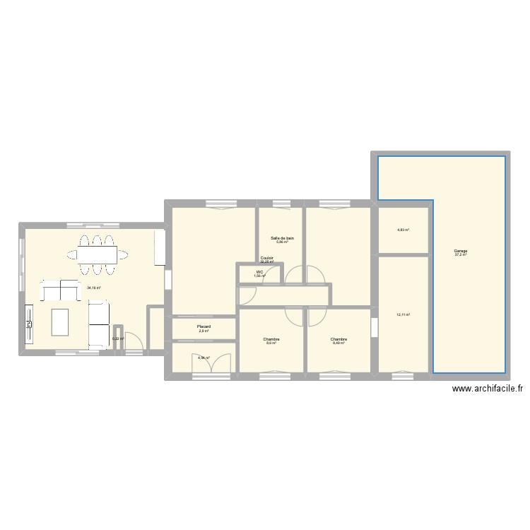 Maison Corcelles. Plan de 12 pièces et 152 m2