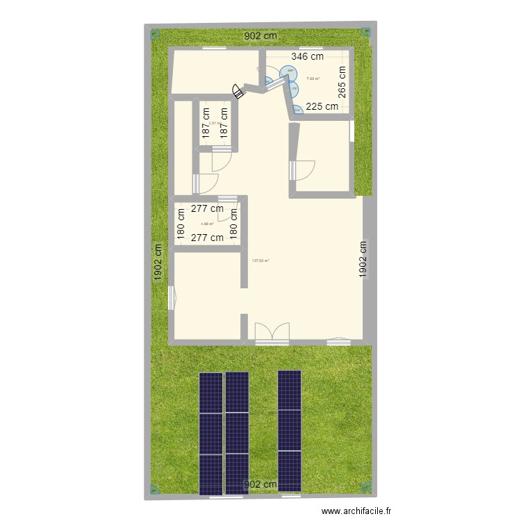 eyaz. Plan de 4 pièces et 187 m2