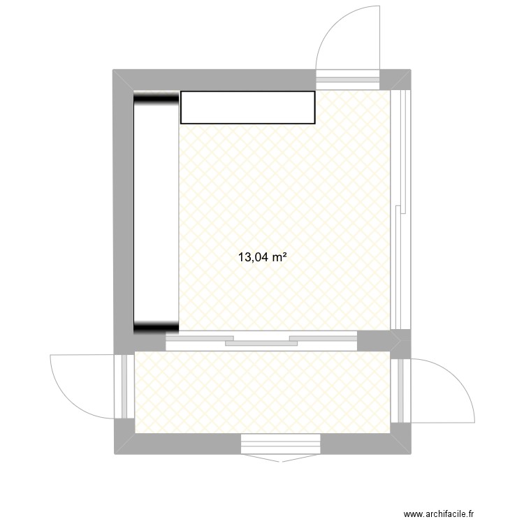 Cellier. Plan de 1 pièce et 13 m2