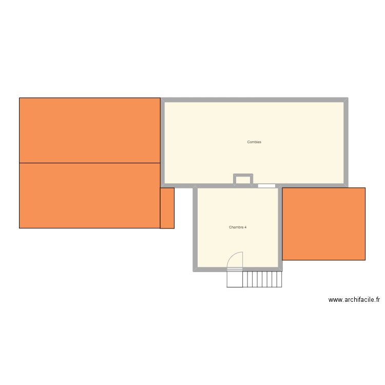 PLAN ETAGE BOUVILLE . Plan de 3 pièces et 56 m2