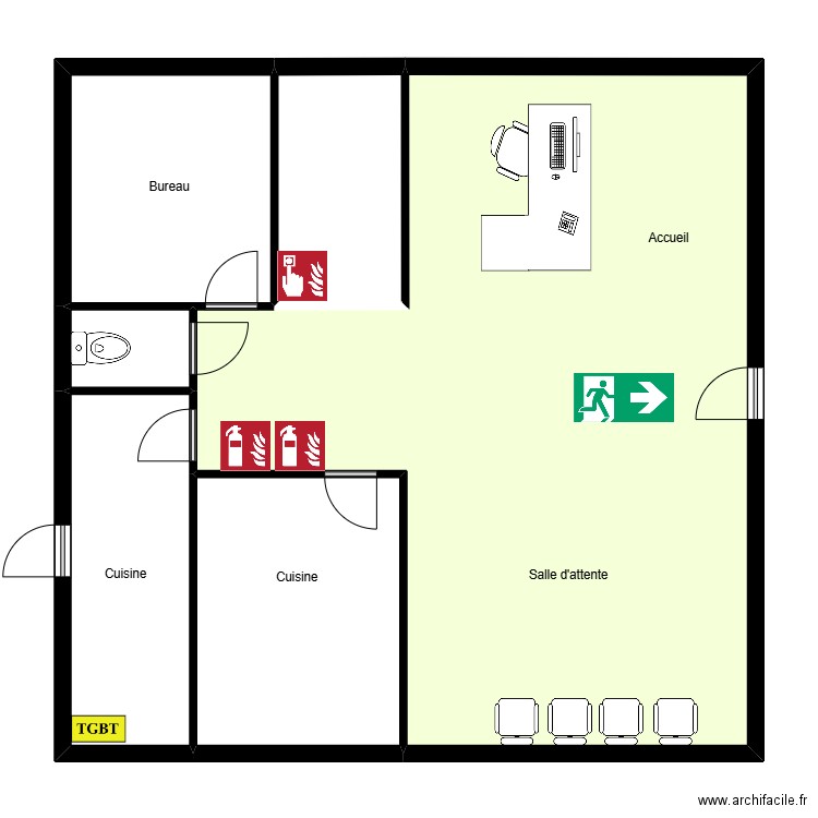 On écoute 2. Plan de 6 pièces et 113 m2