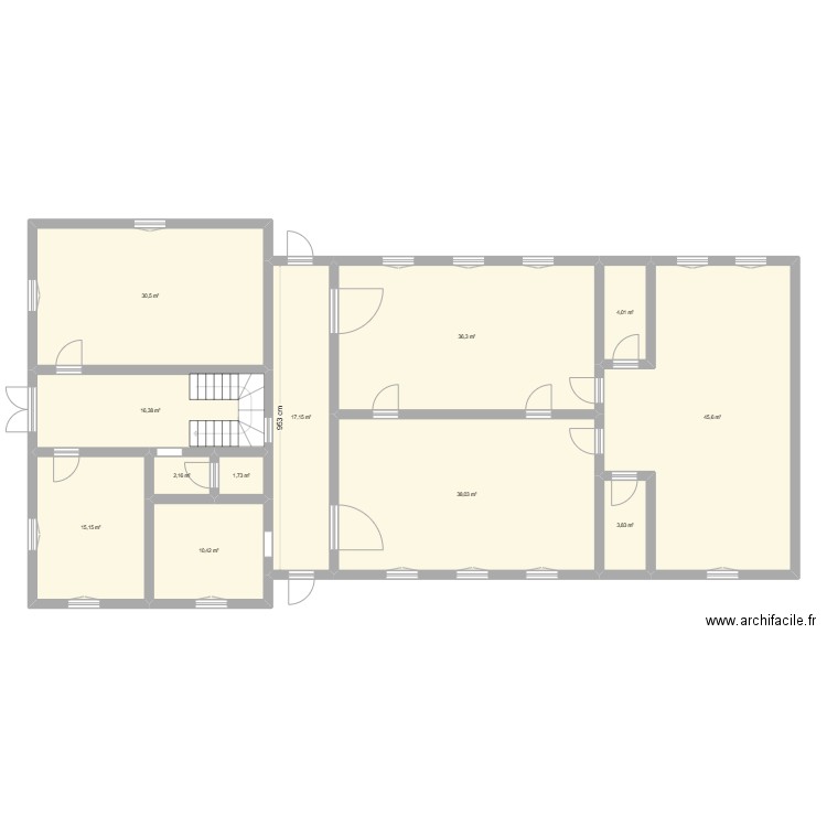 Chânes. Plan de 13 pièces et 303 m2