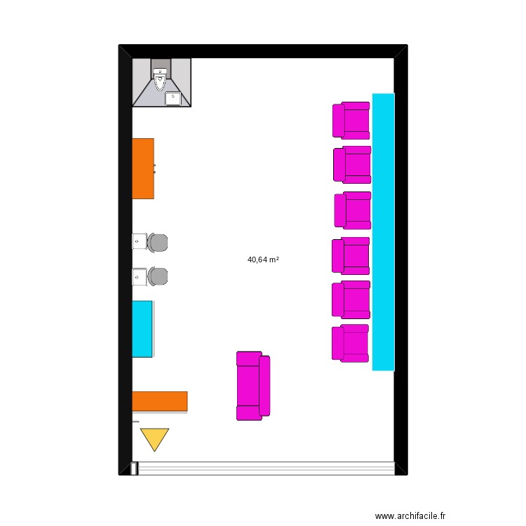 lola. Plan de 1 pièce et 41 m2