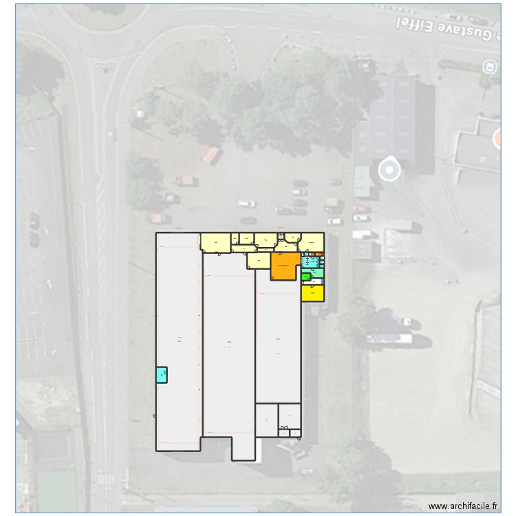 Aménagement société. Plan de 33 pièces et 2854 m2