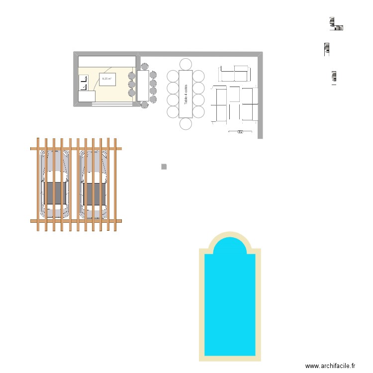 Nahi 01. Plan de 1 pièce et 9 m2