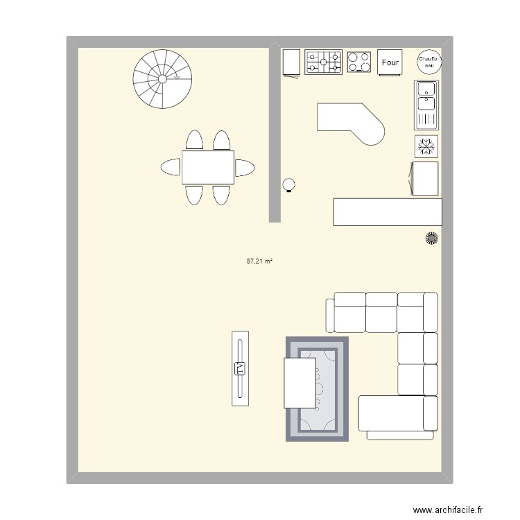 MOI. Plan de 1 pièce et 87 m2