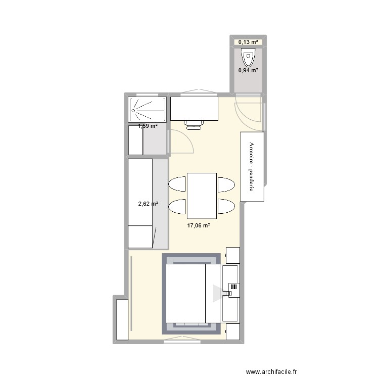 18e. Plan de 5 pièces et 22 m2