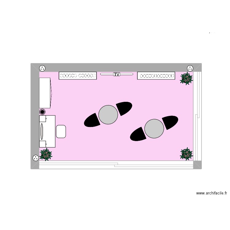 stand beauté. Plan de 1 pièce et 13 m2