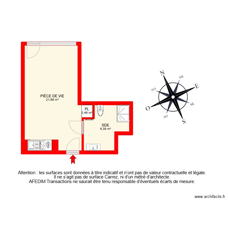 BI26093 -. Plan de 5 pièces et 29 m2