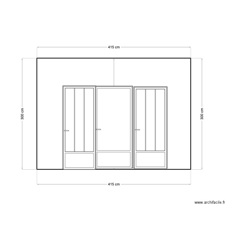 B) facade devant modif empl. porte fenetre. Plan de 0 pièce et 0 m2