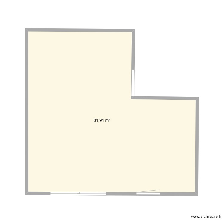 SAM/CUiSINE. Plan de 1 pièce et 32 m2