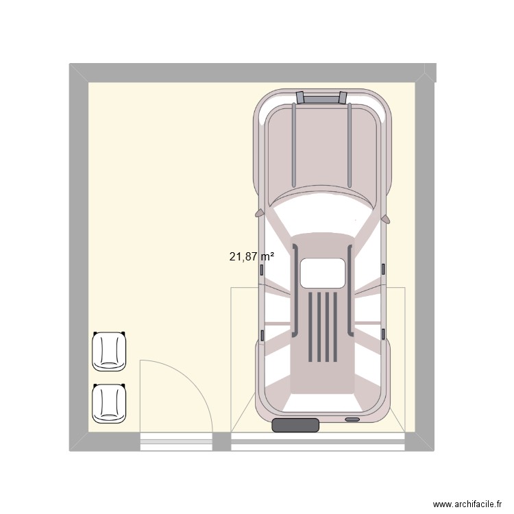 martial lefrere. Plan de 1 pièce et 22 m2