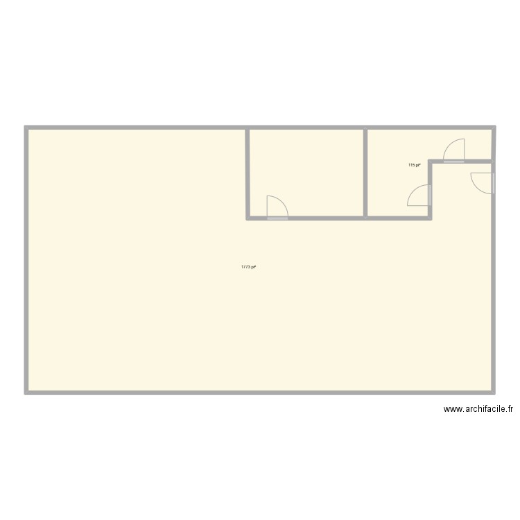 burea comptabilité. Plan de 2 pièces et 175 m2