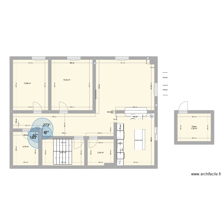 plan appartement yens 2. Plan de 7 pièces et 114 m2