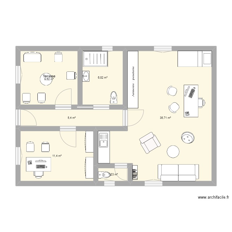 cabinet st ju massage 1. Plan de 6 pièces et 71 m2