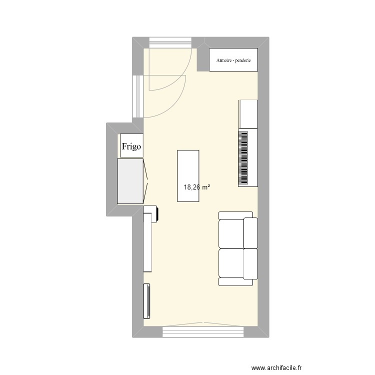 Appart Juvignac. Plan de 1 pièce et 18 m2