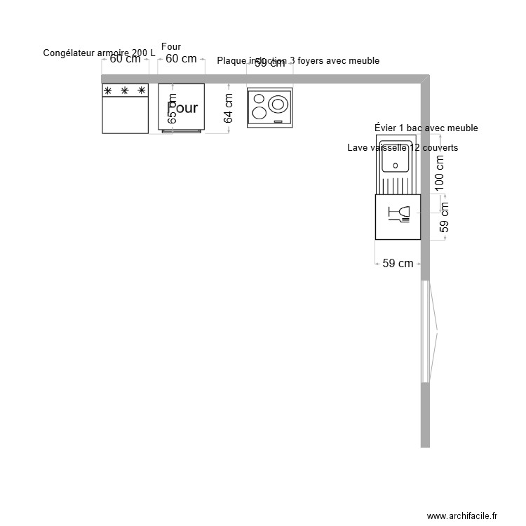 cuisine mon grand. Plan de 0 pièce et 0 m2