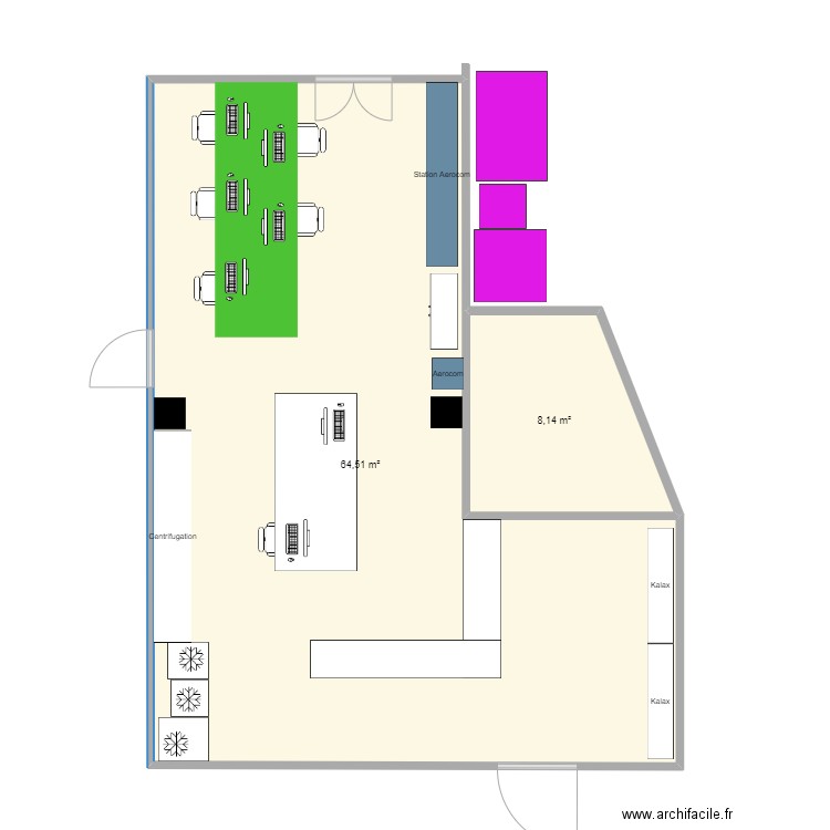 Préana_V3. Plan de 2 pièces et 73 m2