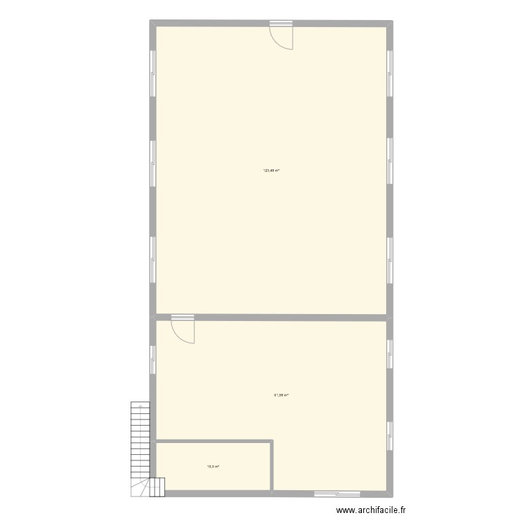 Dojo PM. Plan de 3 pièces et 196 m2