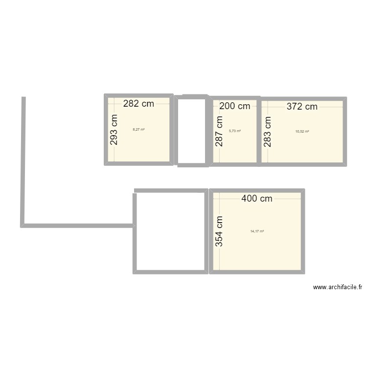 Lozo. Plan de 4 pièces et 39 m2