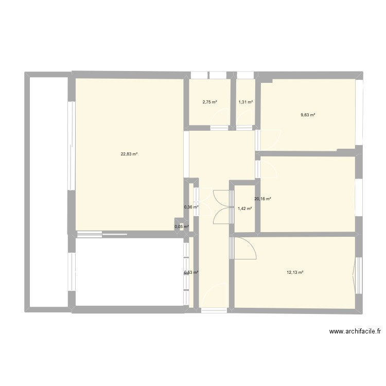 Plan appartement Beaumer complet. Plan de 10 pièces et 71 m2