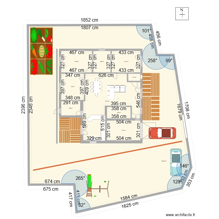 terrain. Plan de 10 pièces et 691 m2