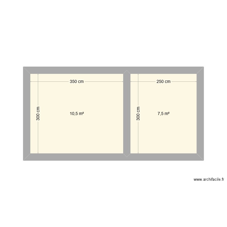 Maison. Plan de 2 pièces et 18 m2