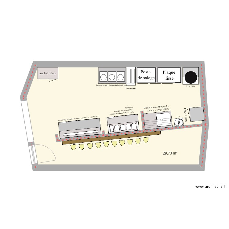 WORLDCOOK. Plan de 1 pièce et 30 m2