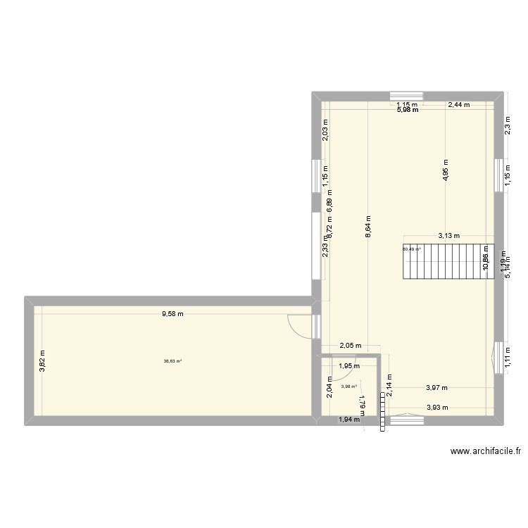 RDC CPIE. Plan de 3 pièces et 101 m2