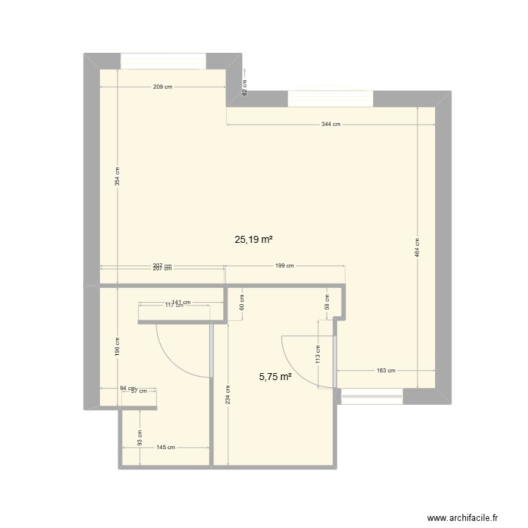 appt post mod v1. Plan de 2 pièces et 31 m2