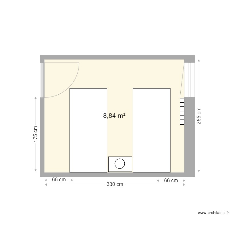 Paviá 3 chambre d'hôte. Plan de 1 pièce et 9 m2