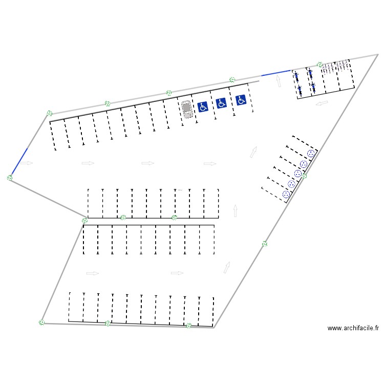 parking conducteur . Plan de 1 pièce et 1709 m2